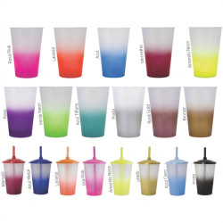 Copo Canudo 600ml Degradê Código 1006